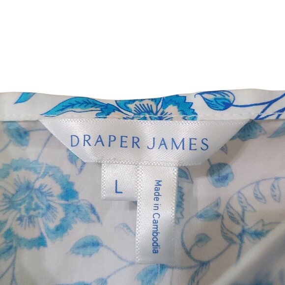 Draper James Flutter Strap Square Neck Sun Dress Blue Paisley Large Cotton Midi - Picture 7 of 10